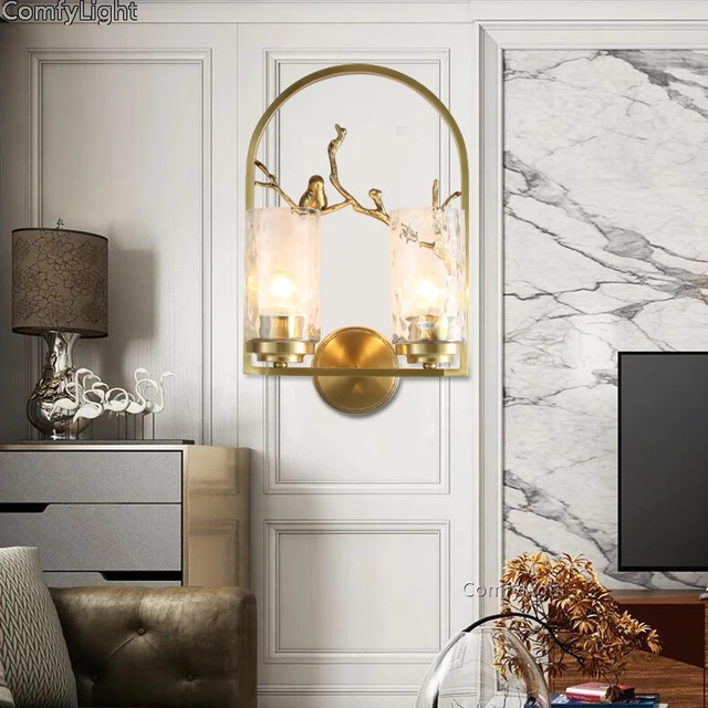 Aliexpress.com : Buy Luxury Copper Wall Lamp Art Home Decor Glass