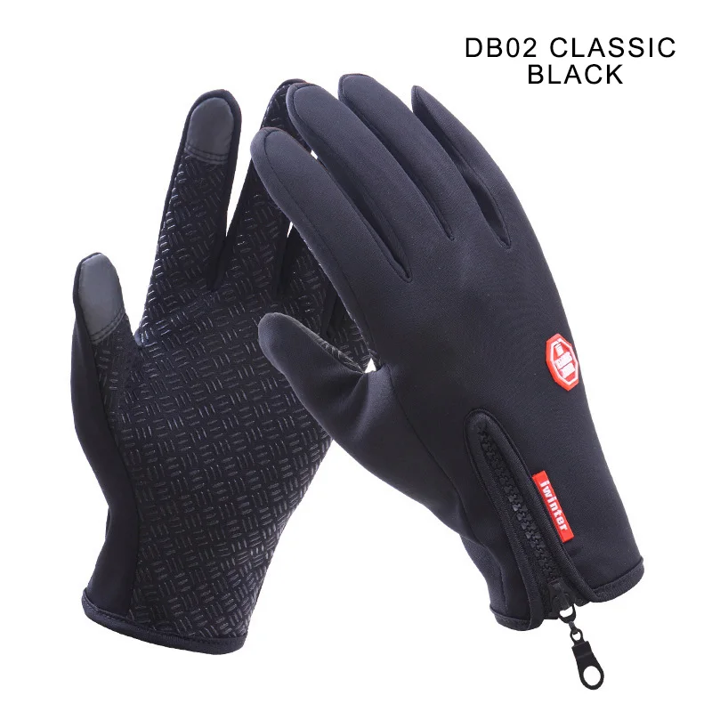 Брендовые новые зимние водонепроницаемые перчатки с сенсорным экраном на молнии мужские женские флисовые теплые ветрозащитные перчатки для катания на лыжах и альпинизма