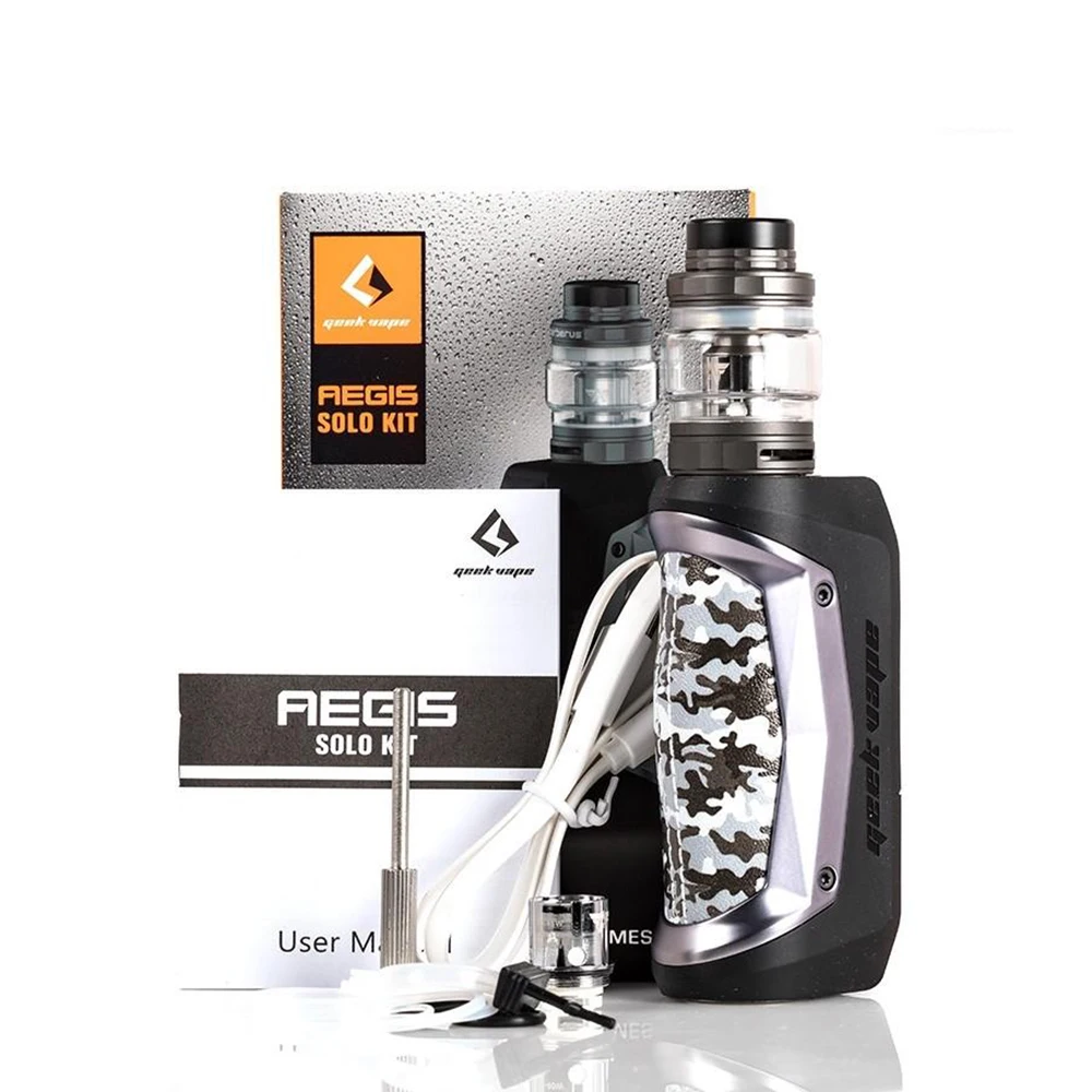 Geekvape Aegis Solo 100 Вт коробка мод комплект 18650 батарея 5 мл Cerberus Танк Супер Сетка X2