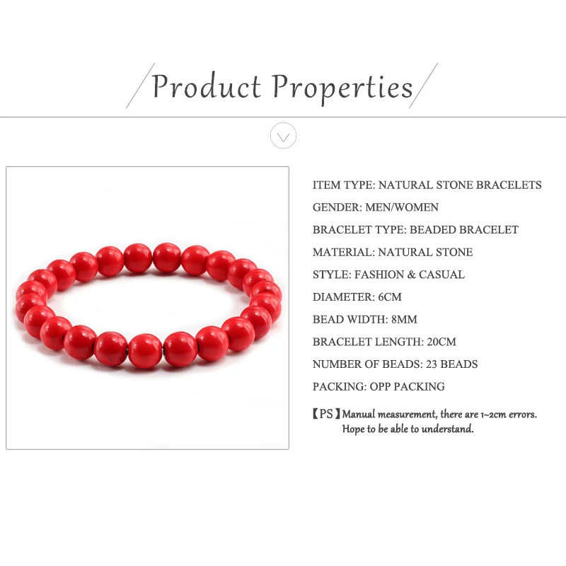 Красный натуральная бирюза камень Шарм 8 мм для мужчин Strand браслет Femme Круглый браслет бусины Будда для женщин Pulseira ювелирные изделия