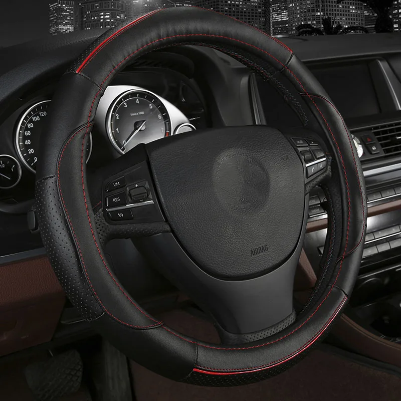 4Colors Cowhide Car Steering Wheel Cover Size 38cm For Opel Astra h j g