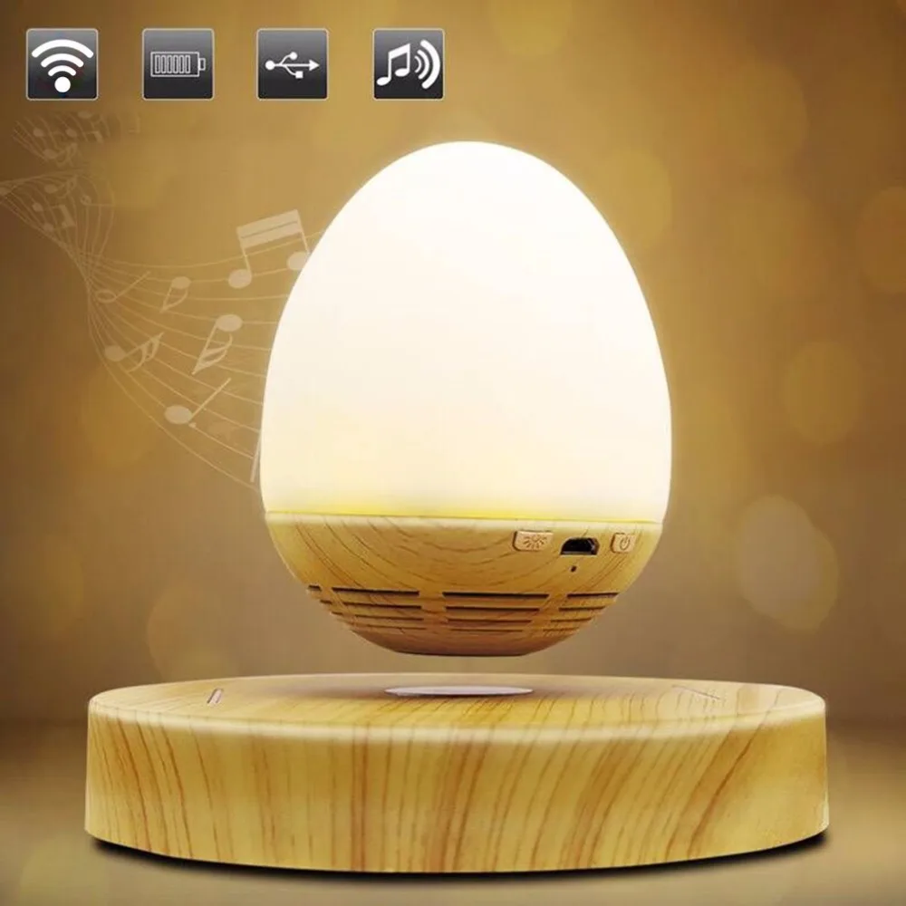 

Multi-functional Egg Shape LED Night Light 50/60Hz Innovative Magnetic Levitation Wireless Bluetooth Speaker with USB Charging