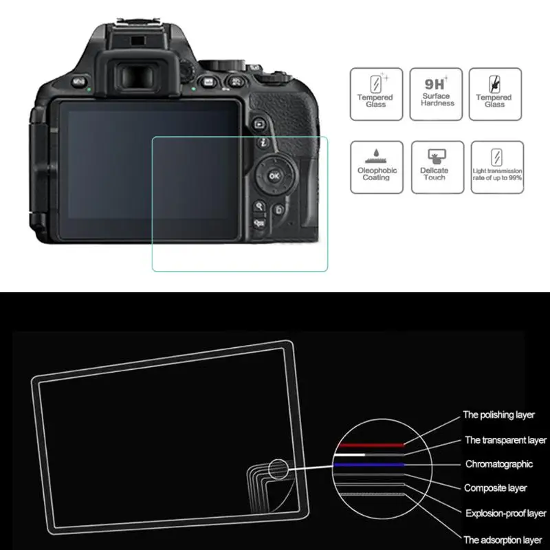 

Anti-scratch 8H 0.55mm LCD Screen Protector LCD Film for Nikon D5600 DSLR Camera Tempered Glass Protective Cover