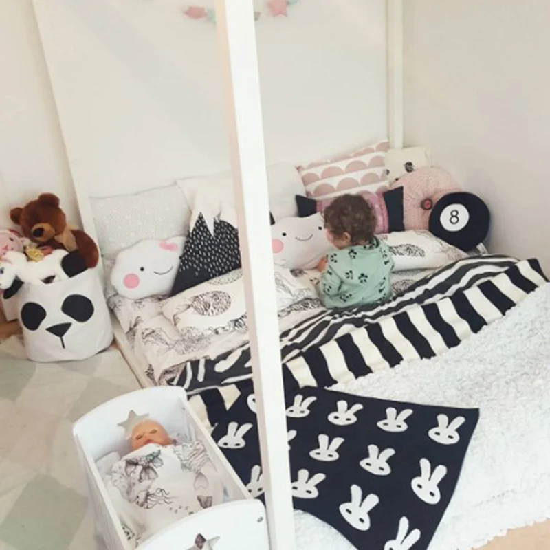 لطيف الباندا قماش تخزين حقيبة الأطفال غرفة المنظم للطفل لعبة طفل الملابس الغسيل سلة أشتات التجميل الحاويات حامل