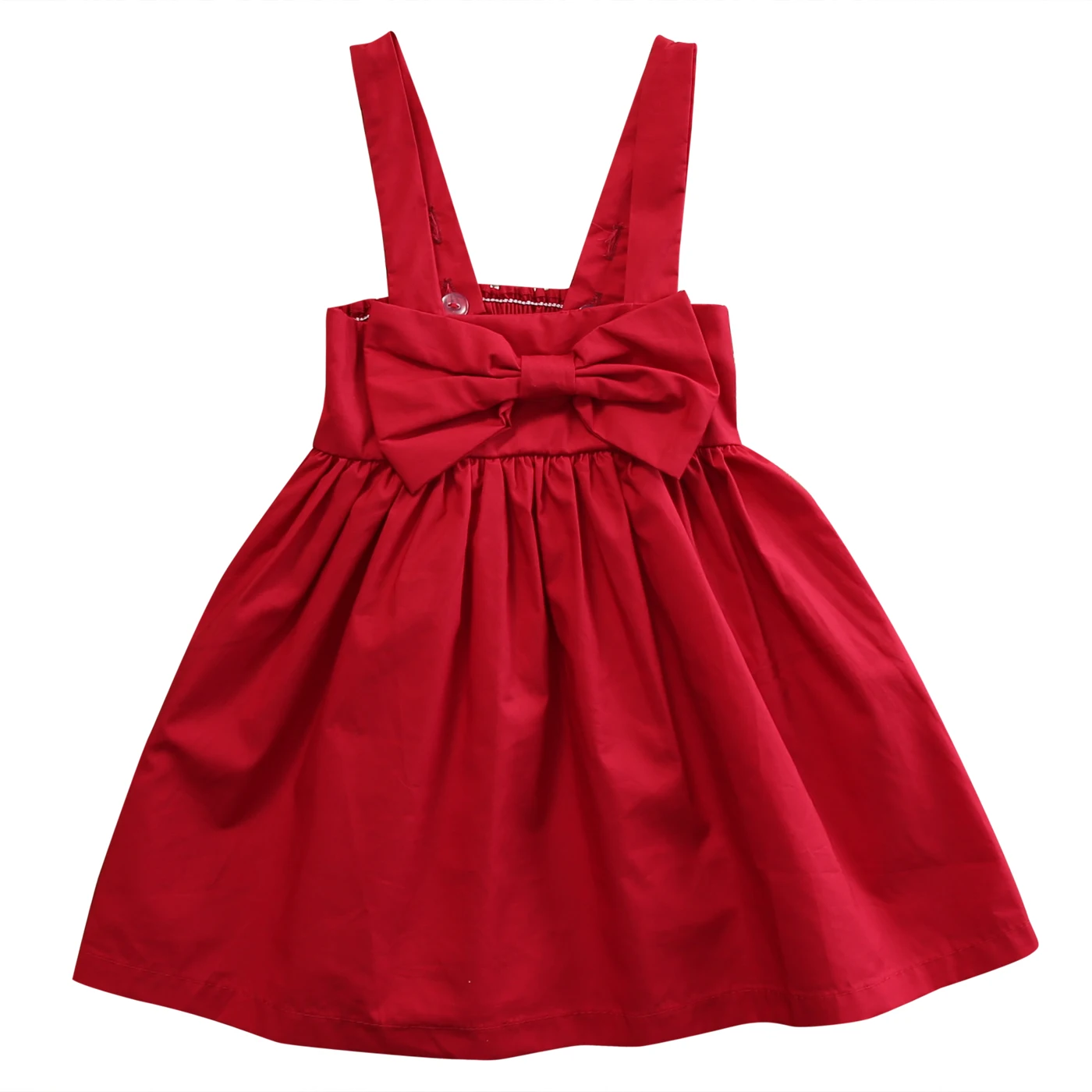 Летний сарафан для маленьких девочек; мини-платье без рукавов с бантом - Цвет: Красный