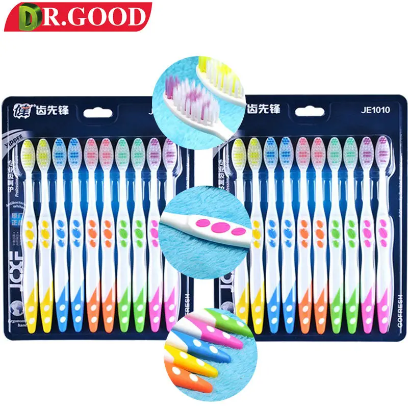 

DR.GOOD 20Pcs/Pack hard Travel Toothbrush adults Tooth Brush eco friendly Soft Bristle for teeth whitening