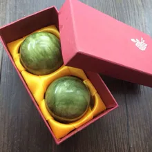 Зеленый нефрит натуральный камень Массажный мяч 50 мм Упражнение медитация снятие стресса RSI гандбол шар для фитнеса забота о здоровье подарочная коробка