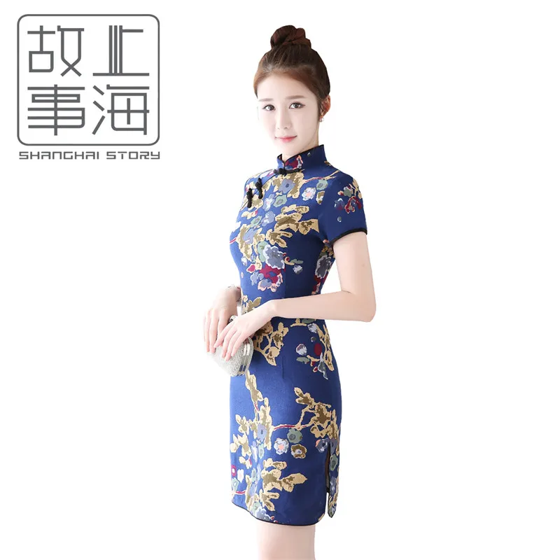 Shanghai Story 2018 New cheongsam Chinese style dress Traditional