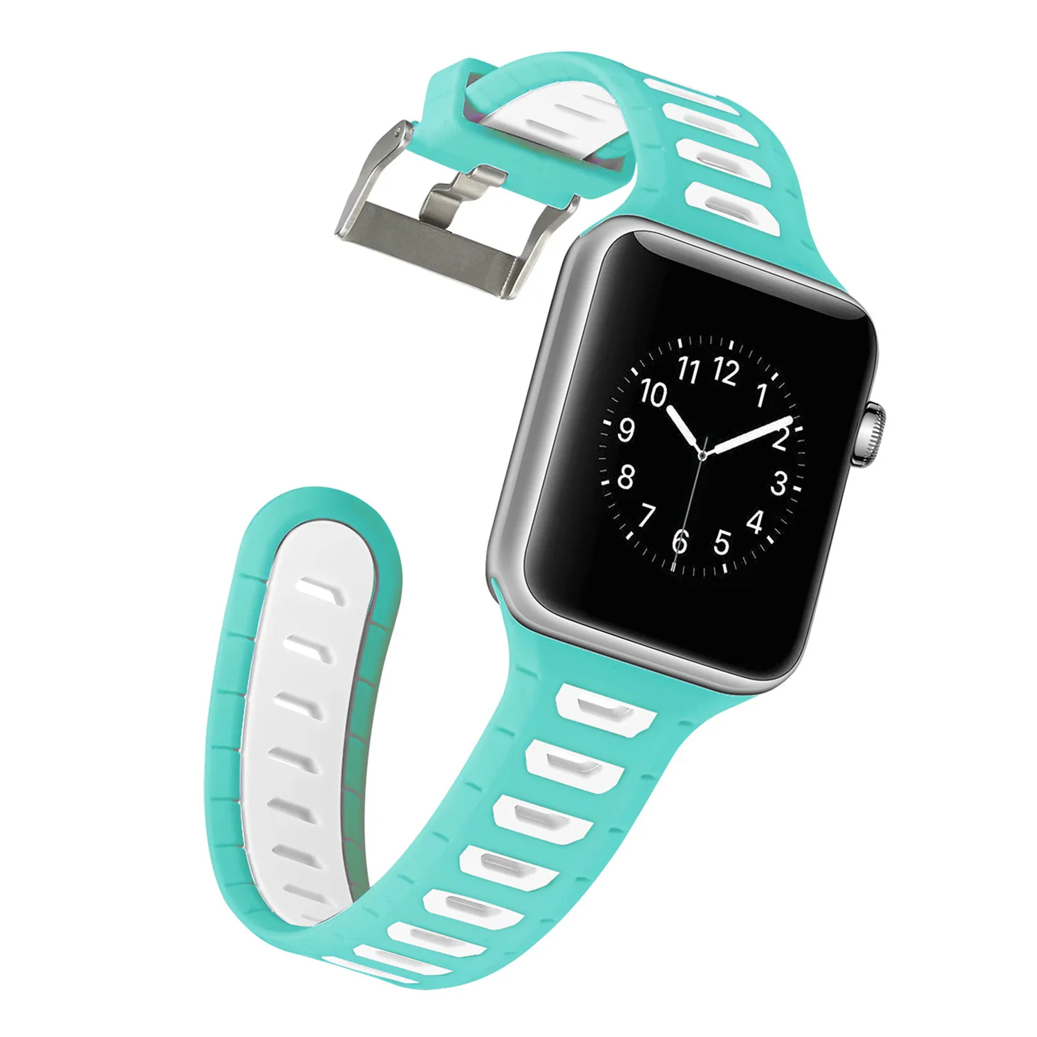Спортивный ремешок для Apple Watch Series 3 с трапециевидными отверстиями Двухцветный