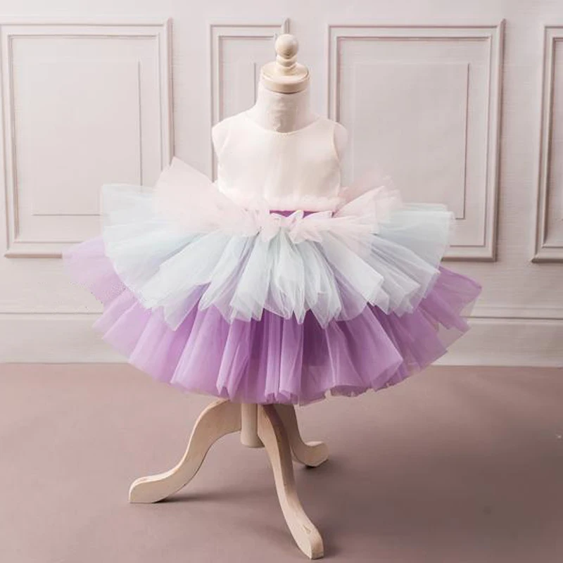Г. платье с цветочным узором для девочек вечерние платья-пачки принцессы с бантом для маленьких девочек, торжественное платье