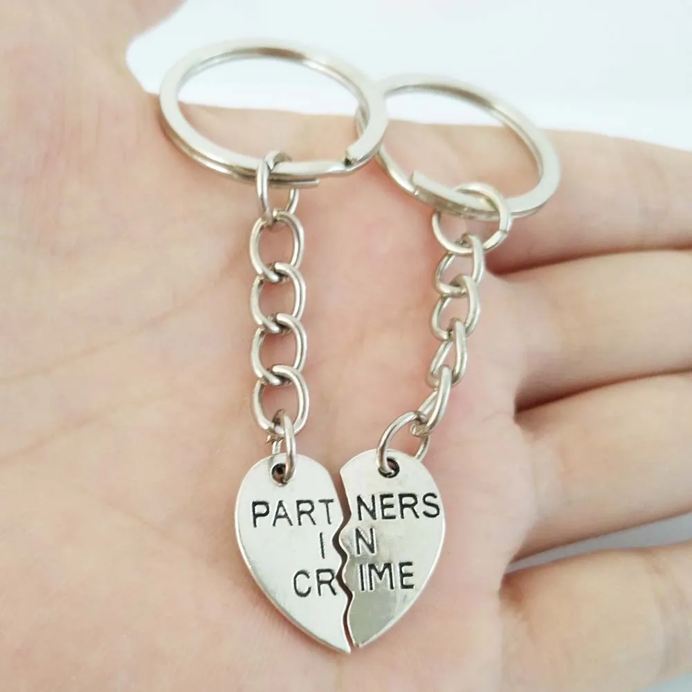 Брелоки с надписью Partners in crime модные брелоки на тему дружбы|Брелоки| |