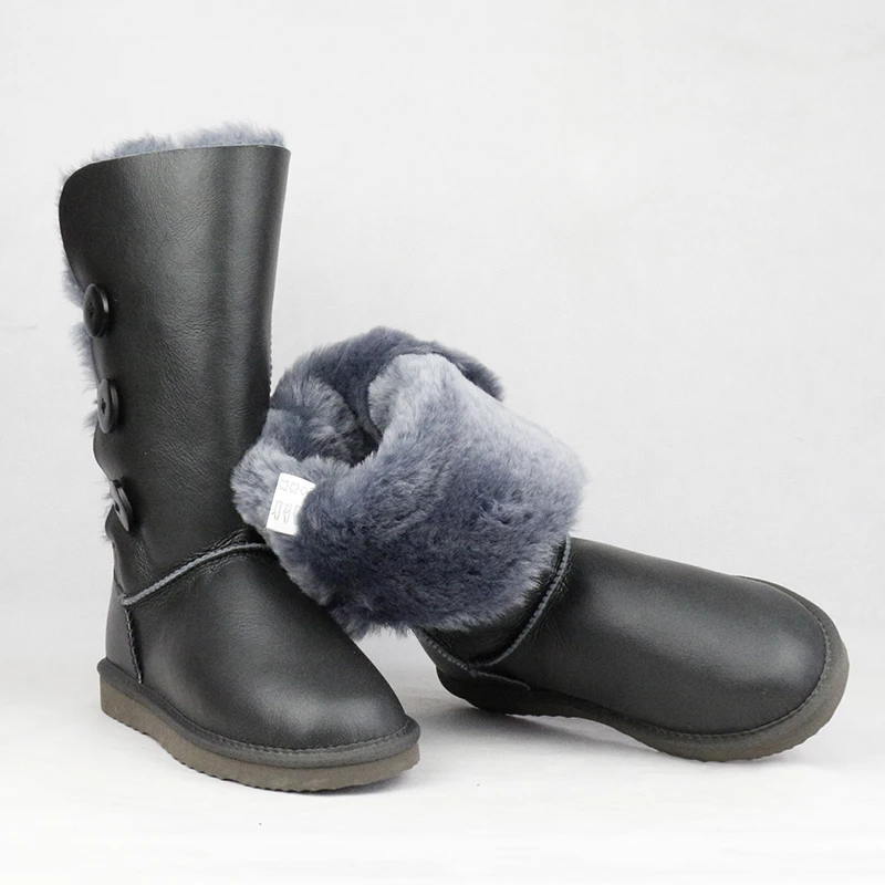 UVWP/женские зимние ботинки; водонепроницаемые зимние ботинки из натуральной овечьей кожи; модные теплые женские ботинки с натуральным мехом и шерстью