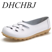 Женская обувь, повседневные женские лоферы из натуральной кожи, женские мокасины на плоской подошве, женская обувь для вождения, с вырезами, обувь для матерей