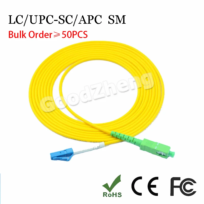 

50 шт. Лот 1 м/1,5 м/3 м 2,0 ММ LC/UPC-SC/APC SIMPLEX 9/125 волокна патч-корд соединительный кабель, одномодовый