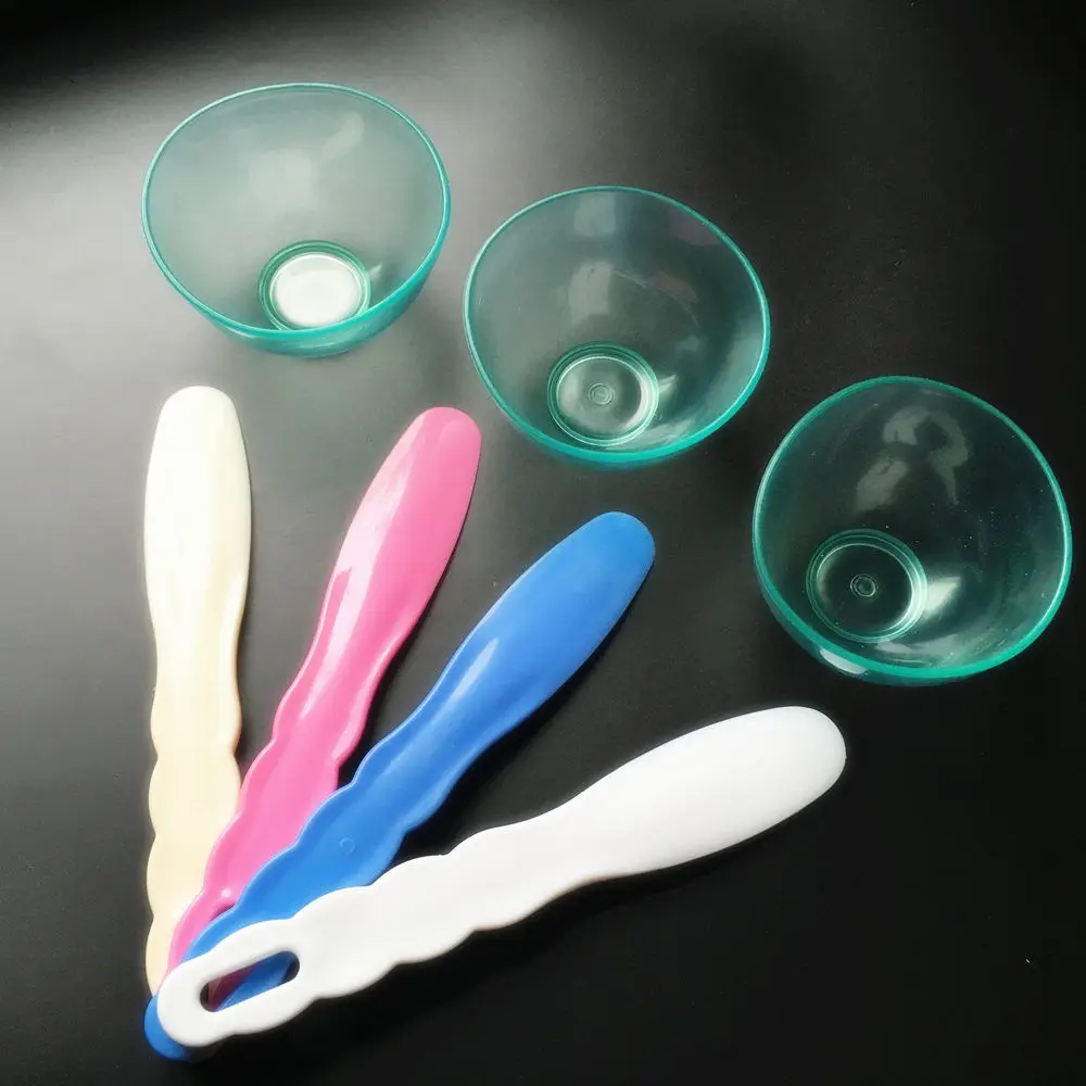 

New Dental Lab 3 pcs Silicone Flexible Rubber Mixing Bowl + 4 pcs Spatulas