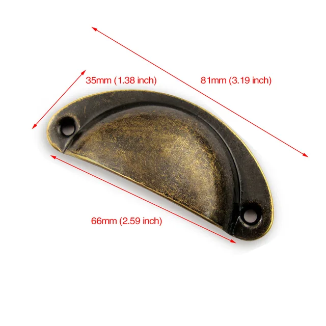 KAK 2PCS Retro Metal Kitchen Drawer Cabinet Door Handle And Furniture Knobs Handware Cupboard Antique Brass Shell Pull Handles Green Bronze