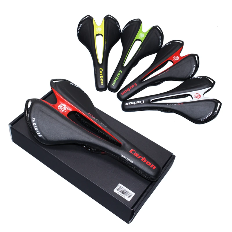 

New PURARAZA MTB road / folding bicycle full carbon fiber package cushion / seat / carbon fiber + Leather seat saddle