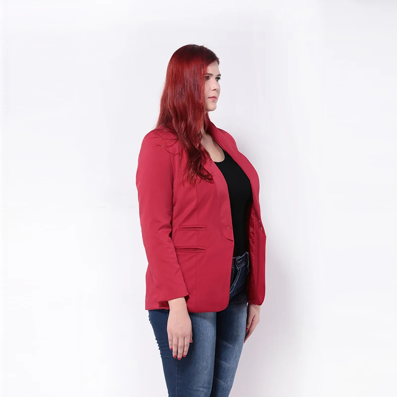 Kissmilk Plus Size New Fashion Women Turtle Neck Pocket Slim Big Size Casual Small Suit Coat 3XL 4XL 5XL 6XL