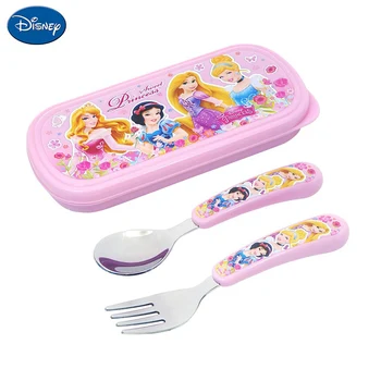 

Disney Classic Princess Children Fork Spoon Set 2 Pieces Creative Cartoon Face Stainless Steel Cutlery Set