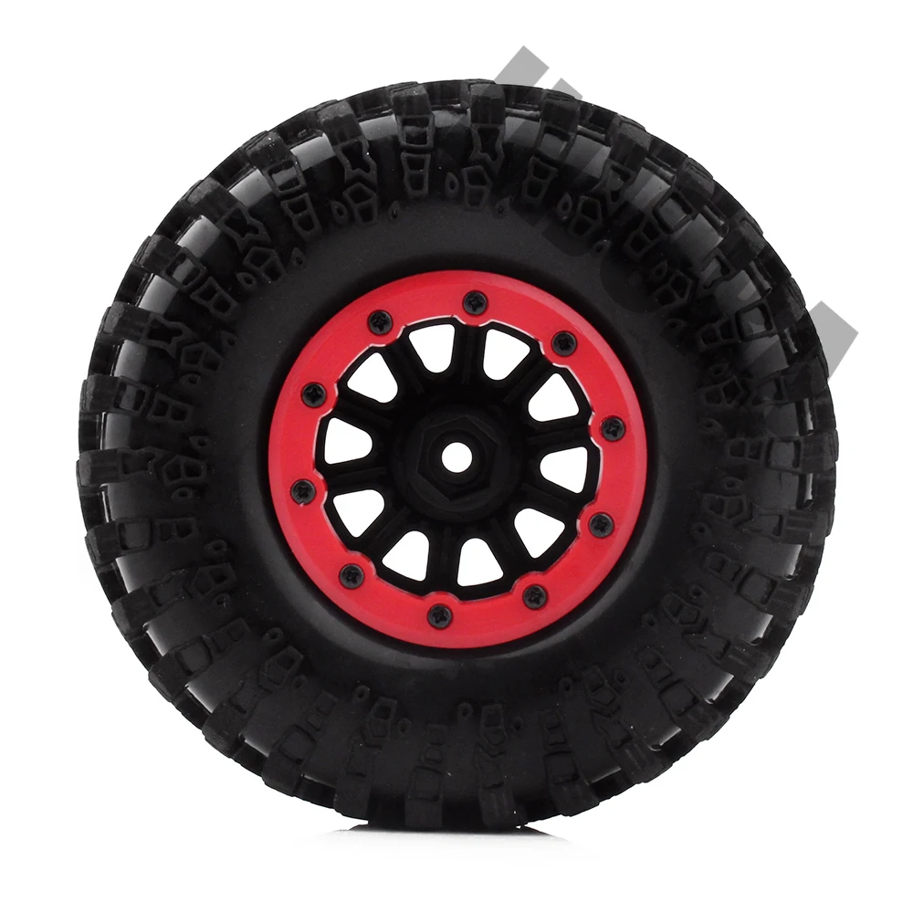 4 шт. 2 дюйма резиновые шины и пластиковый обод Beadlock для 1:10 RC Rock Crawler Axial SCX10 RR10 Wraith Yeti