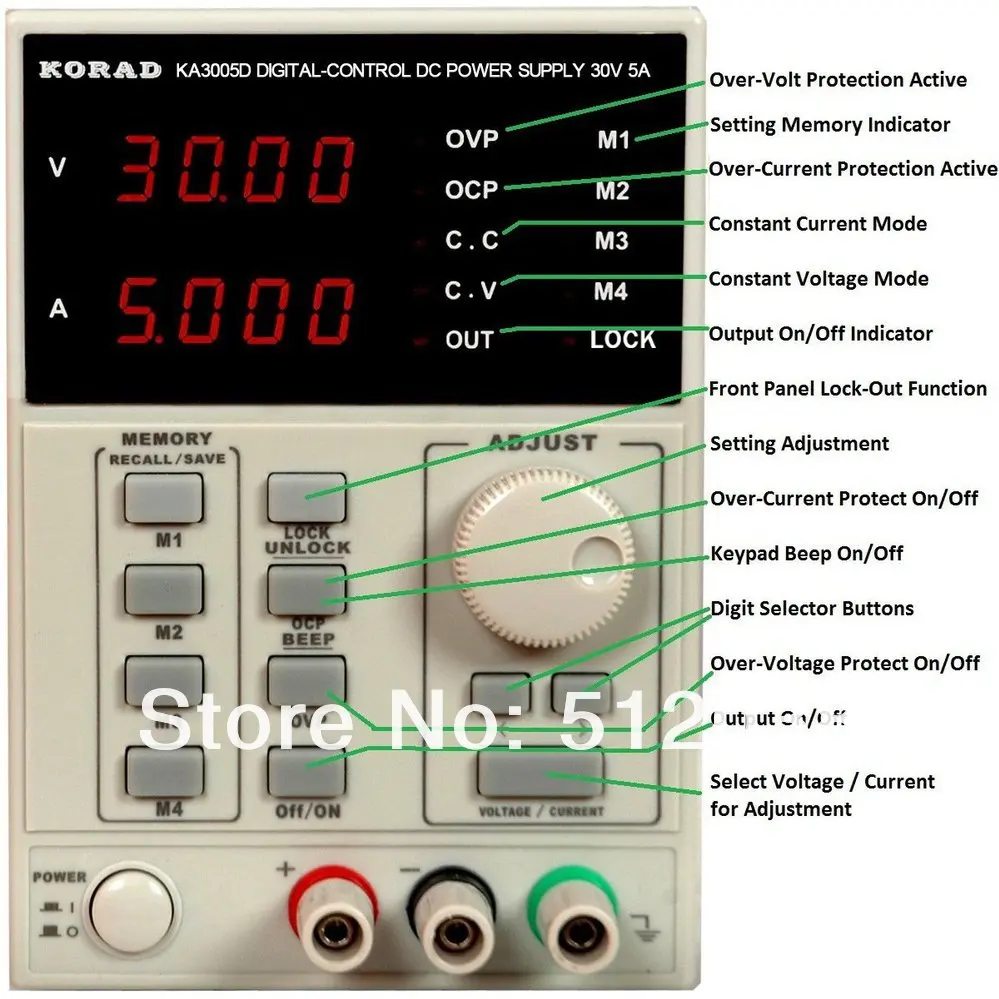 KORAD KA3005D-прецизионный Регулируемый источник питания 30 V, 5A DC Цифровой Регулируемый лабораторный класс 220V