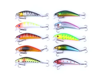 

100pcs Floating Fishing Minnow Lures 10 Colors 7cm/8.1g Plastic Fly Pesca Wobbler Hard Bait Crankbait