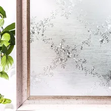 CottonColors Цветок Украшения Дома Спальня, ванная комната Стекло Окна ПВХ Пленки Наклейки, без Клея Статические 3D Конфиденциальности Размер 60 х 200 См