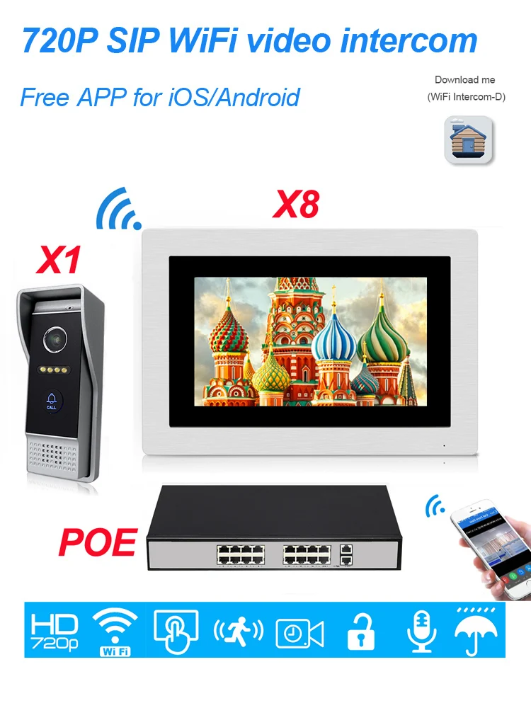 villa video door phone intercom 1-8