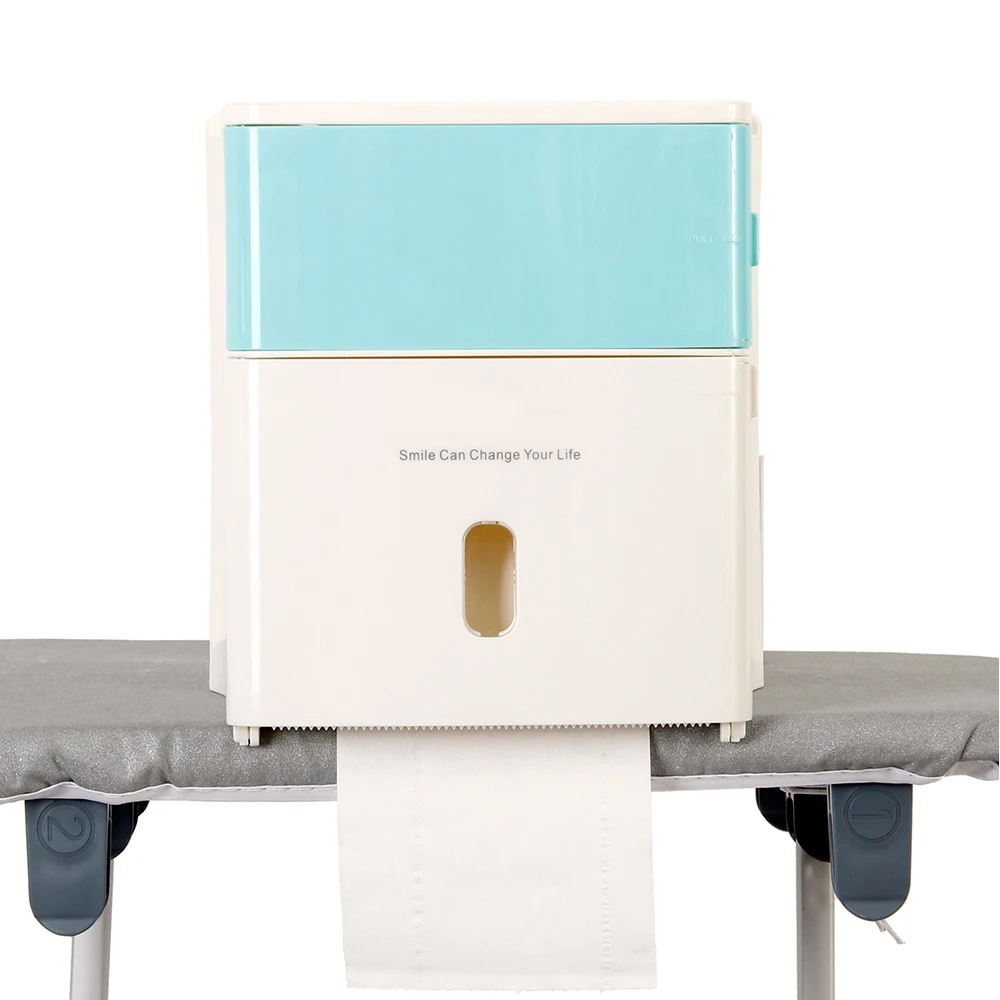 

Bathroom Waterproof Tissue Box Plastic Bath Toilet Paper Holder Wall Mounted Paper Storage Box Double Layer