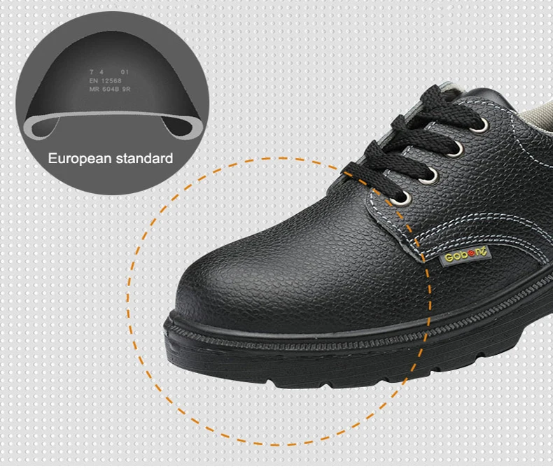 Противоскользящая защитная обувь дышащие яловые рабочие туфли черные Нескользящие ботинки со стальным носком на мягкой подошве