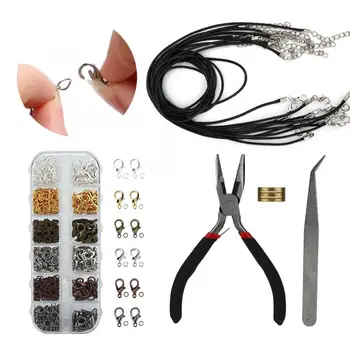 

Professional 12 Grid Metal Lobster Claps Closed Circle Jewelry Processing Tool with Tweezers DIY Jewelry Making Accessory j