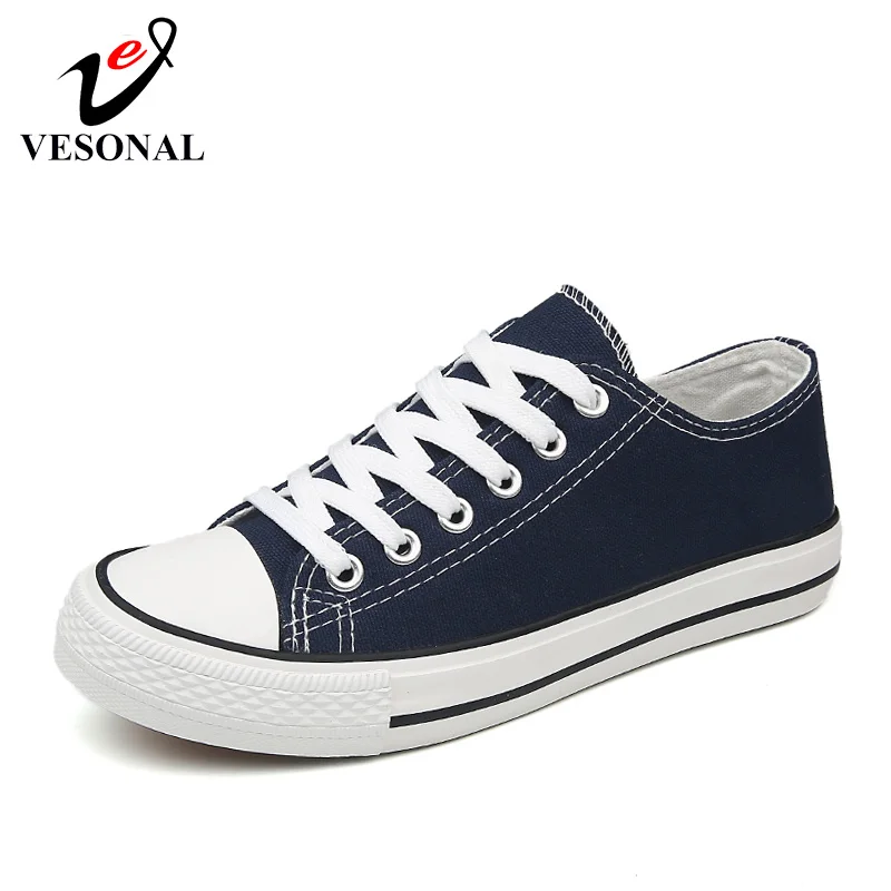 

VESONAL 2019 New Unisex Vulcanize Canvas Men Shoes Casual Male Sneakers Classic Low Top Students Comfortable Breathable Footwear