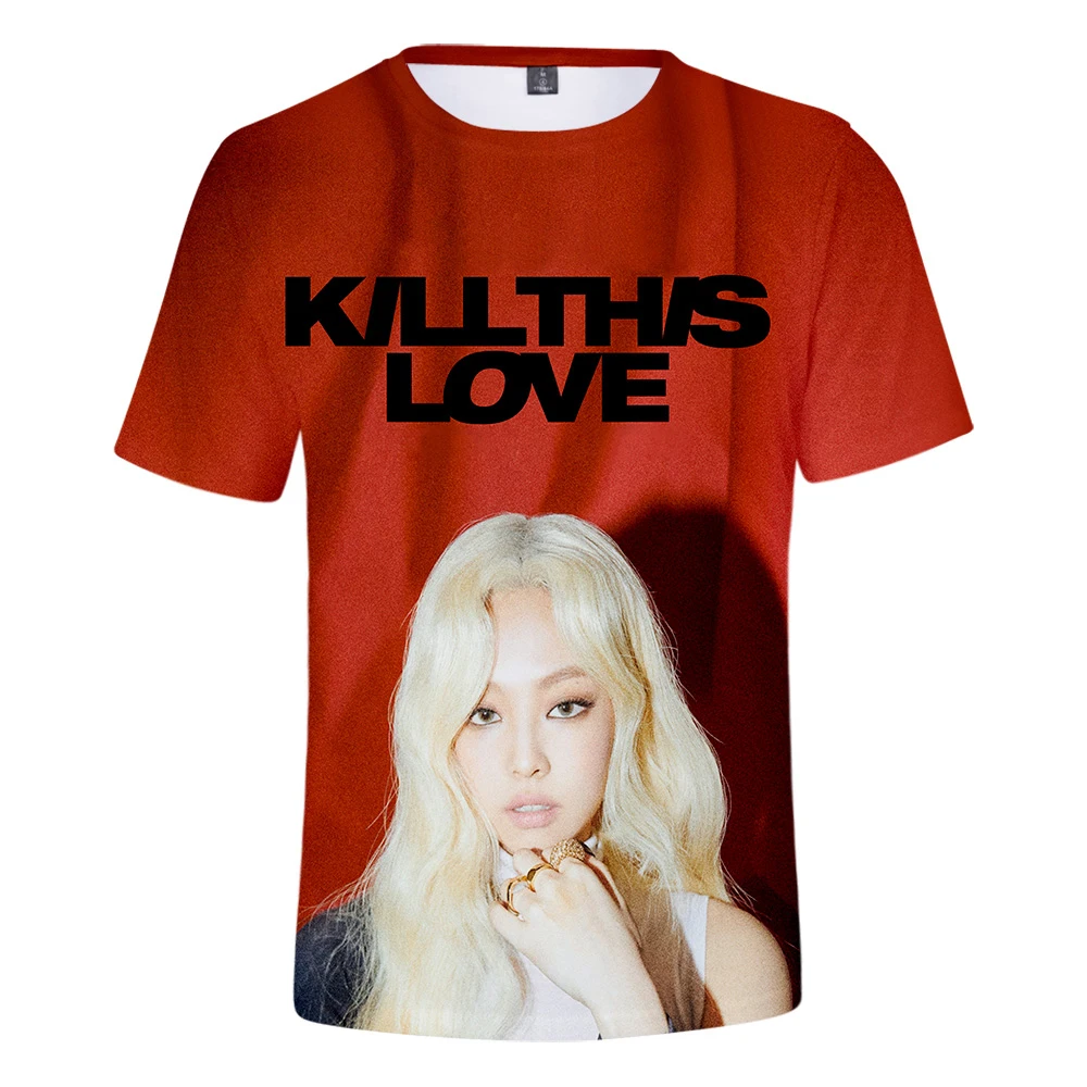 Frdun Tommy BLACKPINK убить эту любовь 3D футболка Для женщин эксклюзивный модная футболка 3D Harajuku летние футболки с коротким рукавом
