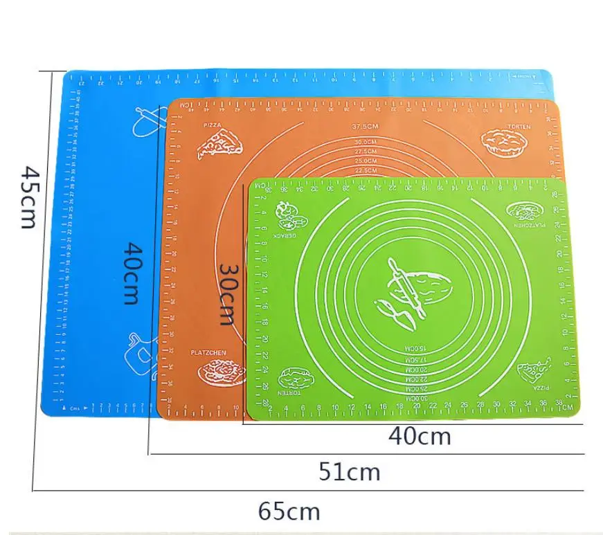 70x50/65x45 см Большой размер антипригарный силиконовый коврик для выпечки лист стекловолокна прокатный инструмент для приготовления теста