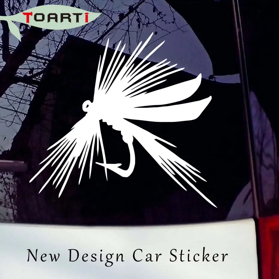 

10.2*9.6CM Fly Fishing Lure Styling Car Sticker Pvc Self Adhesive For Car Truck Window Kind Of Vinyl And Waterproof Auto Decals