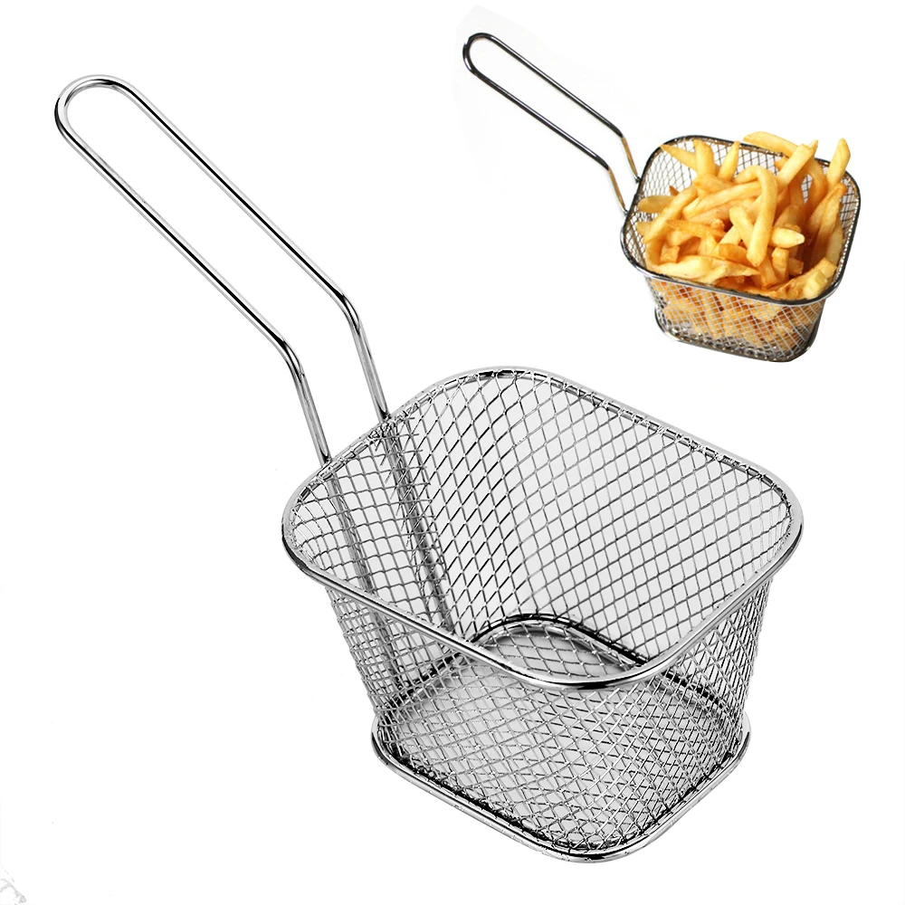 4Pcs Stainless Steel Chips Mini Frying Baskets Sink Strainer Colander
