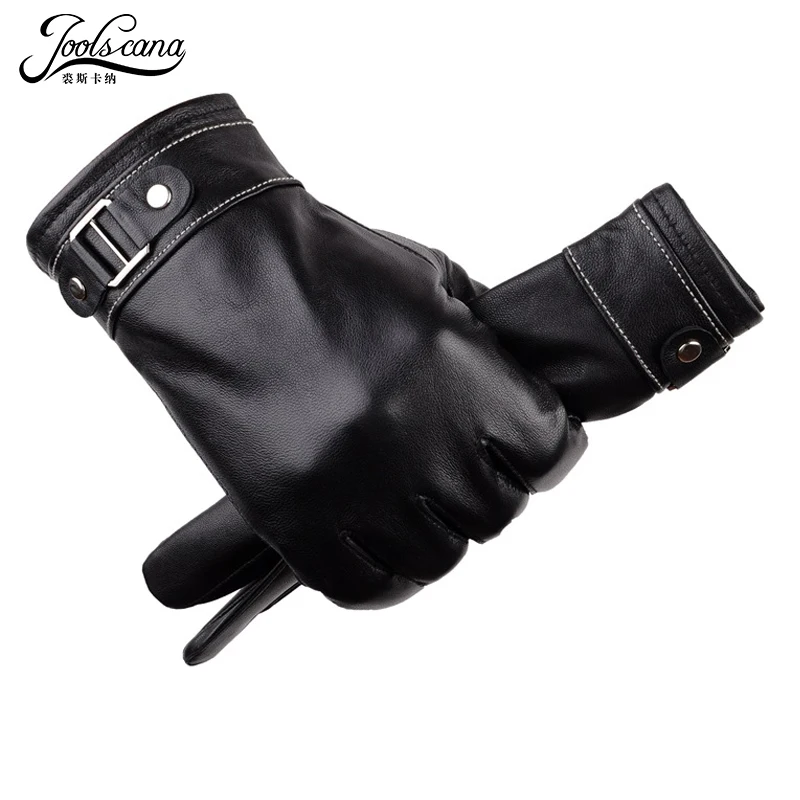 Joolscana кожаные перчатки мужские перчатки из натуральной овчины черные перчатки очень хорошего качества теплые варежки