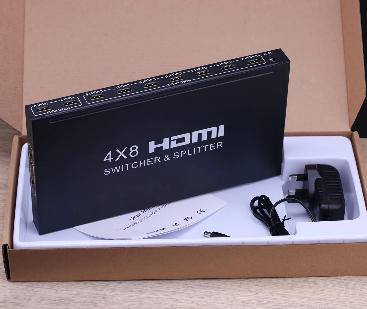 

HDMI 4x8 Switch & Splitter Audio Extractor Switch Adapter Video Converter 4K 4Kx2K 3D 1080P for PS4 PC DVD Player to TV HDTV