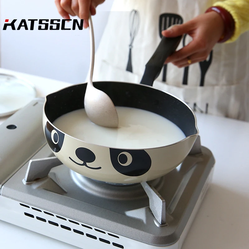 

20/24/26cm Maifan Stone Frying Pan Panda Printed Durable Non-stick Smokeless Pot Wok Sauce Pans Induction Cooker General 245
