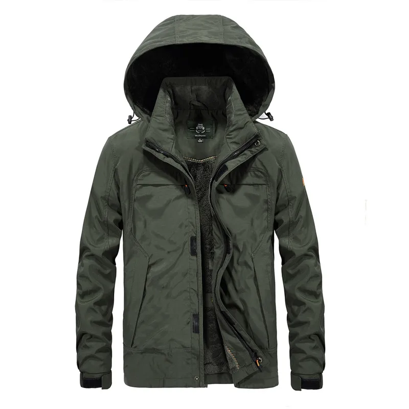 FGKKS мужская куртка с капюшоном зимняя брендовая Военная Мужская водонепроницаемая одежда Мужская ветровка пальто мужские куртки - Цвет: Green