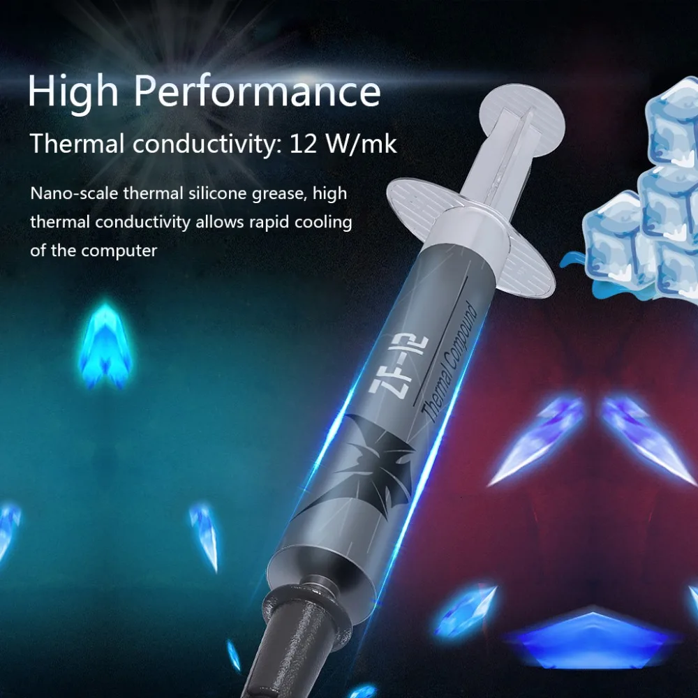 

ZF-12 12W/mk High Performance Thermal Conductive Grease Paste AMD Intel processor CPU GPU Cooler Cooling Fan Compound Heatsink