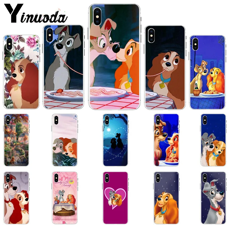 

Yinuoda Cartoon dog Lady and Tramp DIY Luxury High Protector Case for iPhone 8 7 6 6S Plus X XS MAX 5 5S SE XR 11 11pro 11promax
