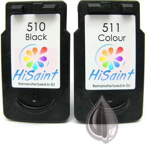 

hisaint for Canon PG510 Black and CL511 Colour Remanufactured Ink Cartridges for Pixma MP240/MP250/MP260/MP270 inkjet printer