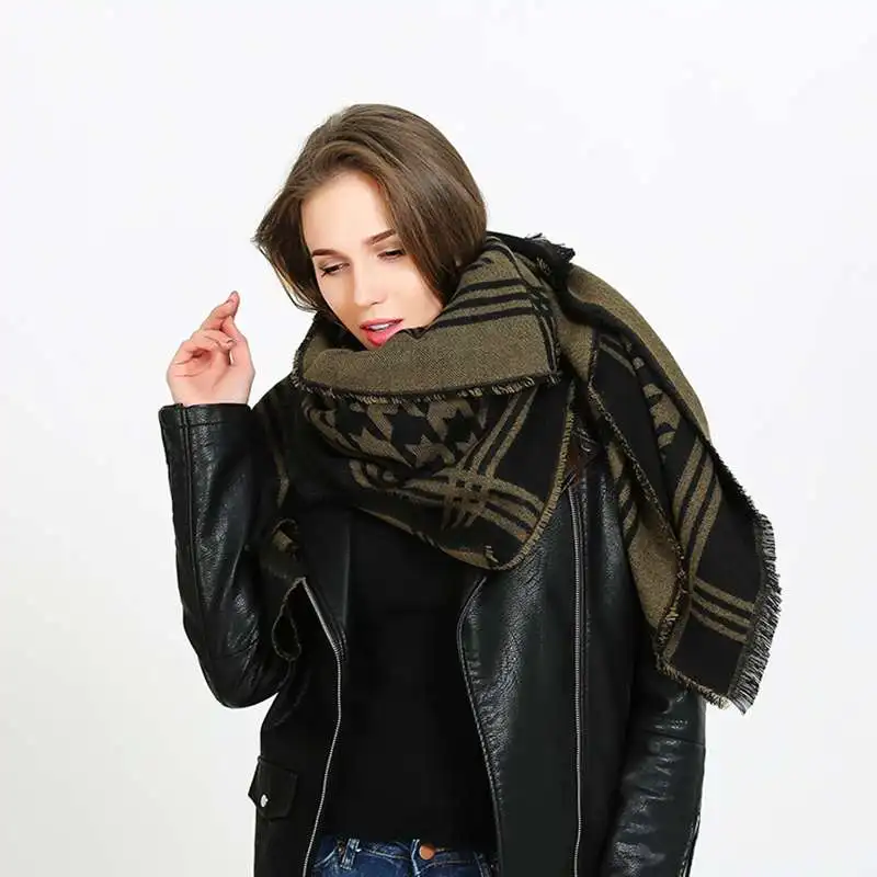 Winter Women Scarf Houndstooth Pashmina Shawls And Scarves Wrap Luxury Brand font b Tartan b font
