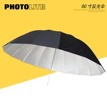 Фотографии 60 дюймов светоотражающий зонтик снаружи черный внутренний Серебряный светоотражающий зонтик Мягкий светильник студийная вспышка фотография лампа
