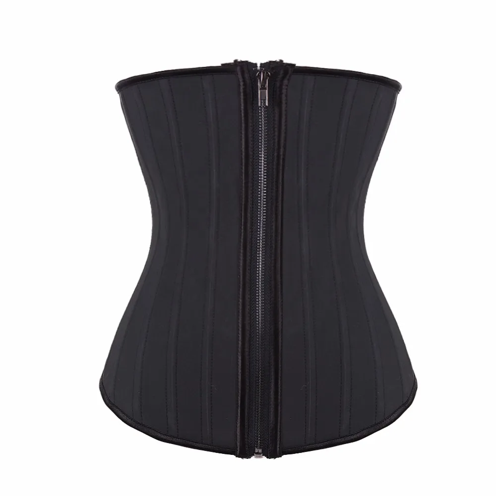 

YUMDO Plus Size Latex Waist Trainer Corset Zip Belly Slim Underwear Control Body Shaper Modeling 25 Steel Bone Waist Cincher