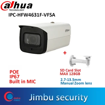 

Dahua IP camera 6MP IPC-HFW4631F-VFSA manual varifocal lens 2.7-13.5mm POE IP67 cctv IR80m outdoor camera built in MIC Max128G