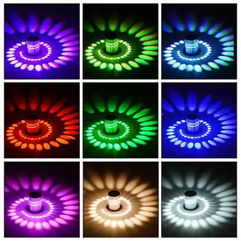 

Led Wall Light 3W 85-265V RGB Spiral Wall Lamp Surface Install Mini Sconce Lighting Fixtures For KTV Bar Game Room Bar Hotel