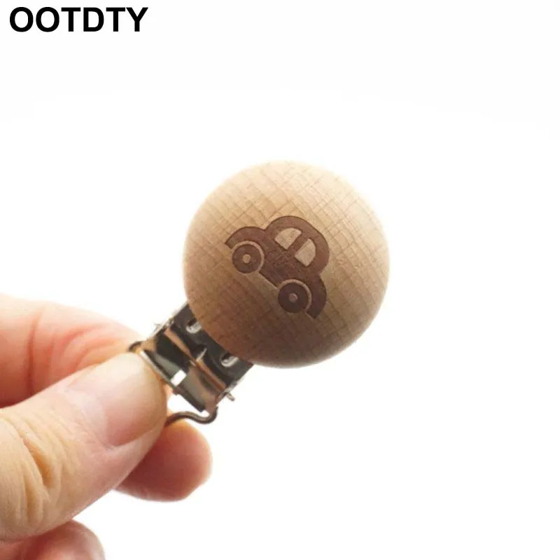 

Metal Wooden Baby Pacifier Clips Holders Cute Car Infant Soother Clasps Holders Accessories
