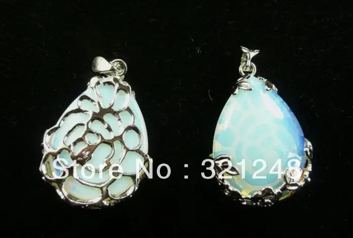 

Free shopping new 2014 diy 2PCS opalite teardrop pendant 36x27mm AAA GE4687